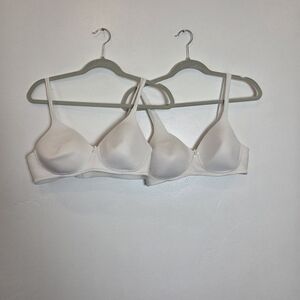 Vanity Fair Radiant Wireless T-Shirt Bra 38B White Lot Of Two Comfy Every Day